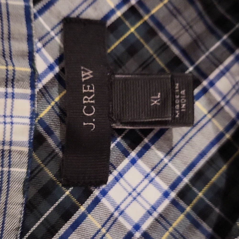 J Crew multicolored long sleeve button down blouse with beading on front XL - Picture 7 of 8